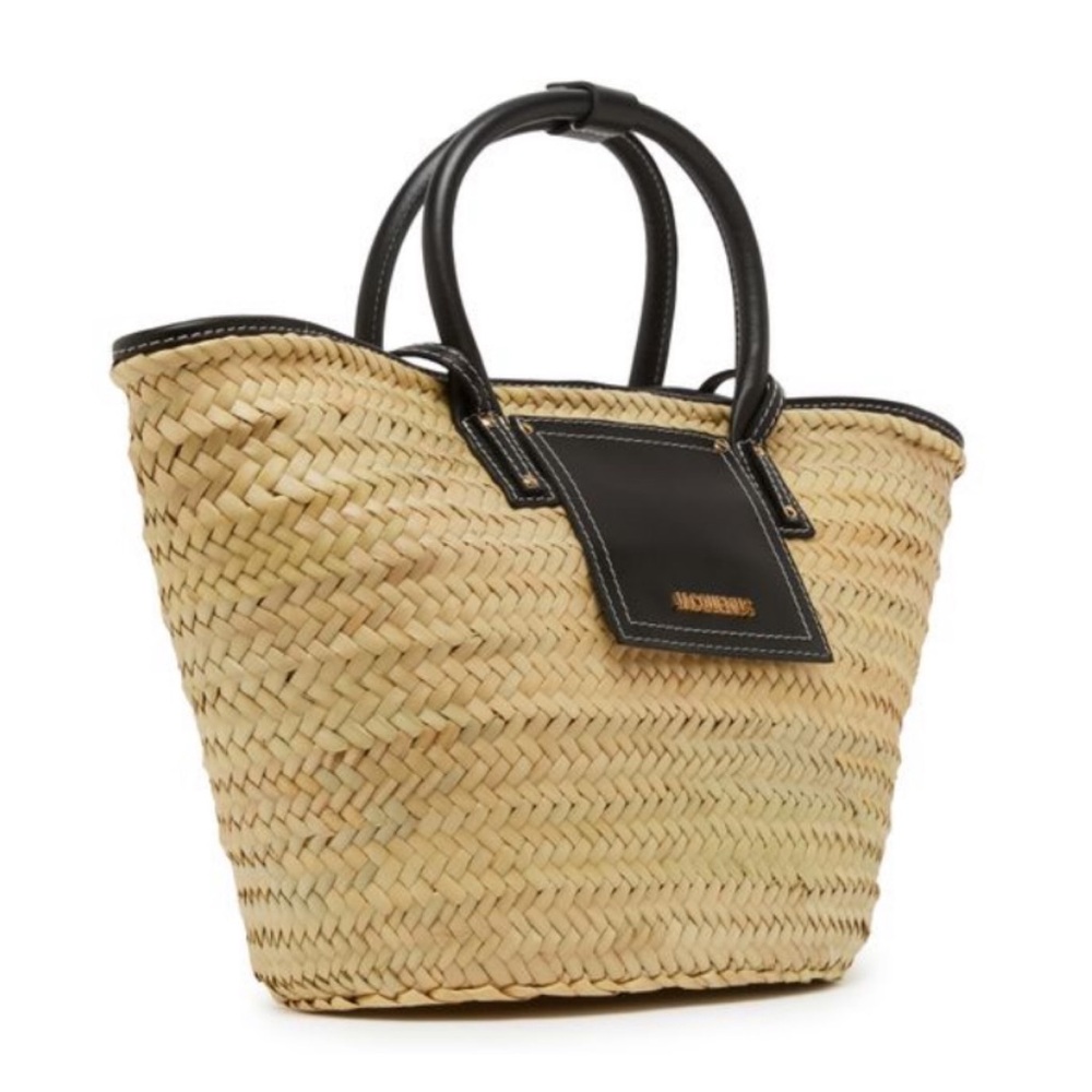 JACQUEMUS Soli basket tote panier raffia tote shoulder bag - Picture 7 of 8